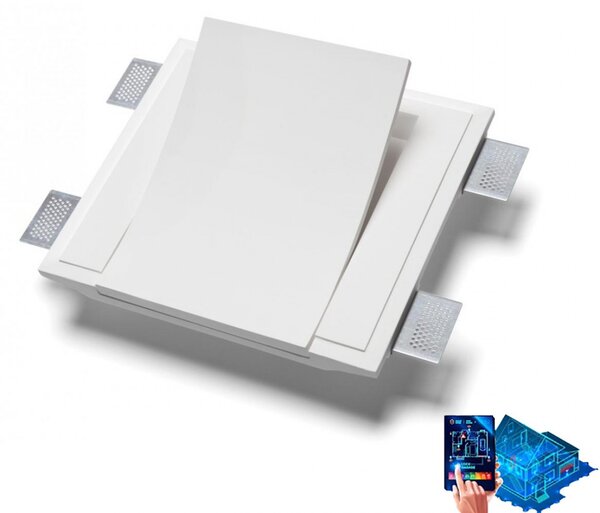 Applique incasso gesso belfiore 9010 lissio 2365b.3031 led wireless ip20 lampada parete cartongesso muro - Belfiore - 9010