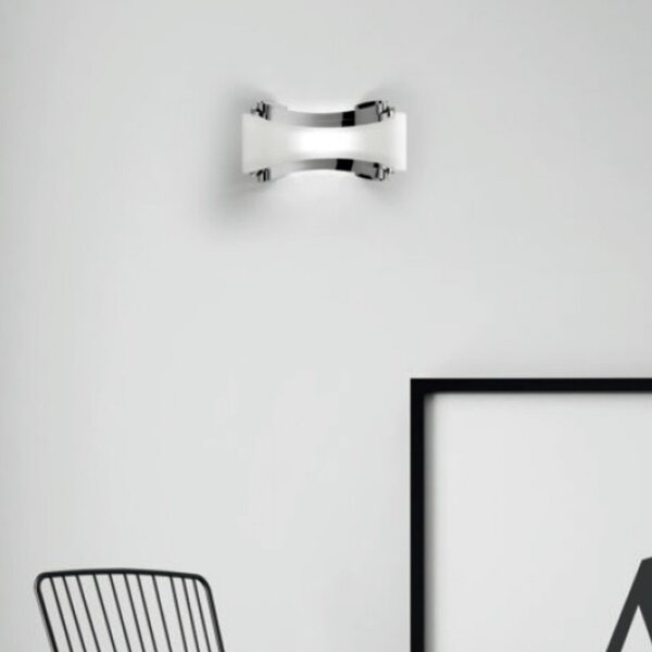 Applique moderno selene illuminazione ionica 1069 025 002 011 r7s led metallo vetro biemissione lampada parete - Selene Illuminazione