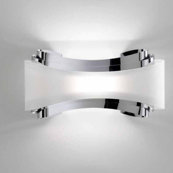 Applique moderno selene illuminazione ionica 1068 011 025 002 r7s led metallo vetro biemissione lampada parete - Selene Illuminazione