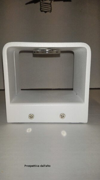 Applique illuminando compact 6w led 552lm 3000°k lampada parete cubo biemissione metallo bianco interno - Illuminando
