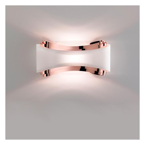 Applique moderno selene illuminazione ionica 1068 011 025 002 r7s led metallo vetro biemissione lampada parete - Selene Illuminazione