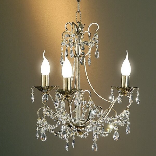 Lampadario classico flami illuminazione iride 3980 3f e14 led metallo cristallo sospensione - Flami Illuminazione