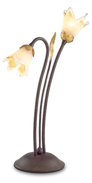 Abat-jour classica flami orchidea 1303 lt2 g9 led ferro vetro lampada tavolo - Flami Illuminazione