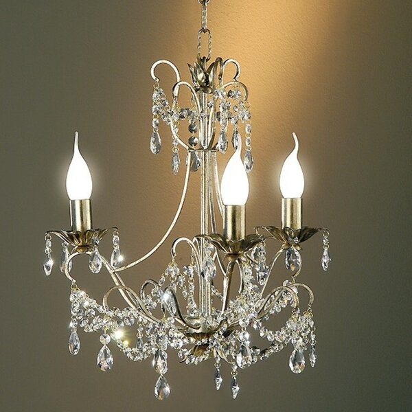 Lampadario classico flami illuminazione iride 3980 3f e14 led metallo cristallo sospensione - Flami Illuminazione