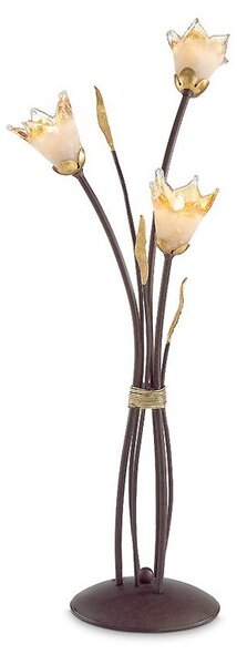 Abat-jour classica flami orchidea 1303 lt3 g9 led ferro vetro lampada tavolo - Flami Illuminazione