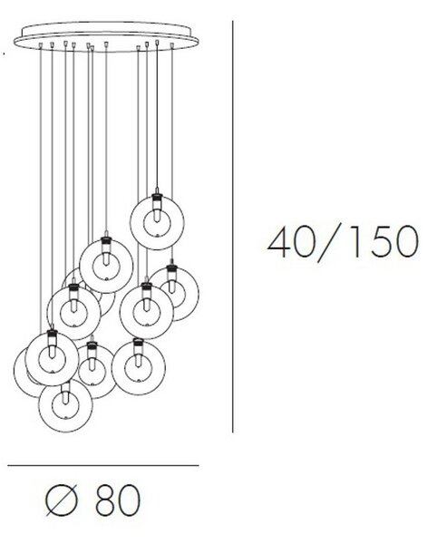 Outlet plafoniera moderna top light willow 1098 s12 tr g9 led metallo vetro sospensione - Lampadari Bartalini Outlet