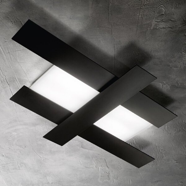 Plafoniera moderna gea luce doha pm led 40w 220v alluminio metacrilato lampada soffitto - Gea Luce