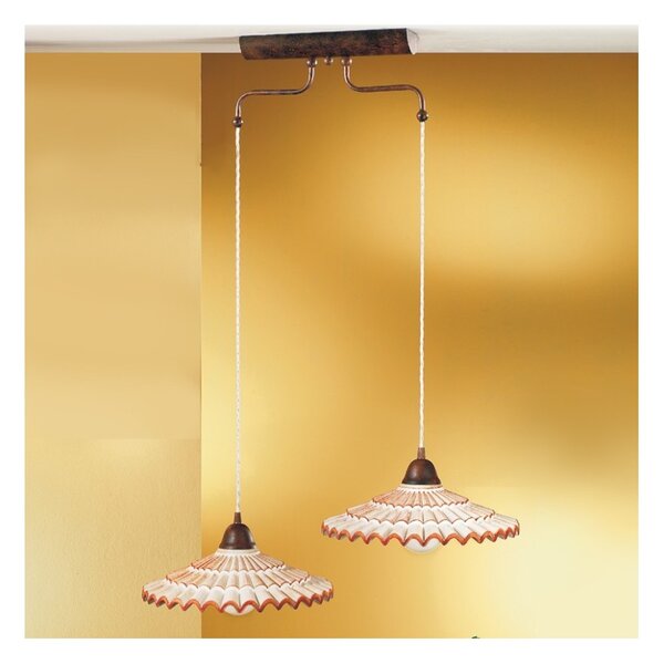 Lampadario rustico due p illuminazione vania s2m e27 led ceramica sospensione - Due P Illuminazione