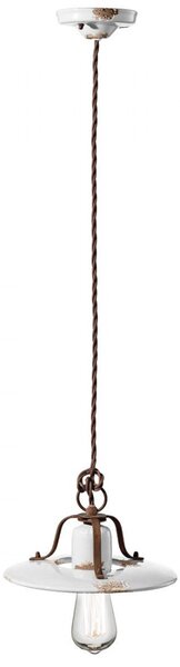 Lampadario rustico ferroluce retrò country c1441 e27 led ceramica sospensione - Retrò