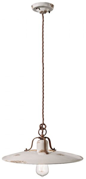 Lampadario rustico ferroluce retrò country c1443 e27 led ceramica sospensione - Retrò