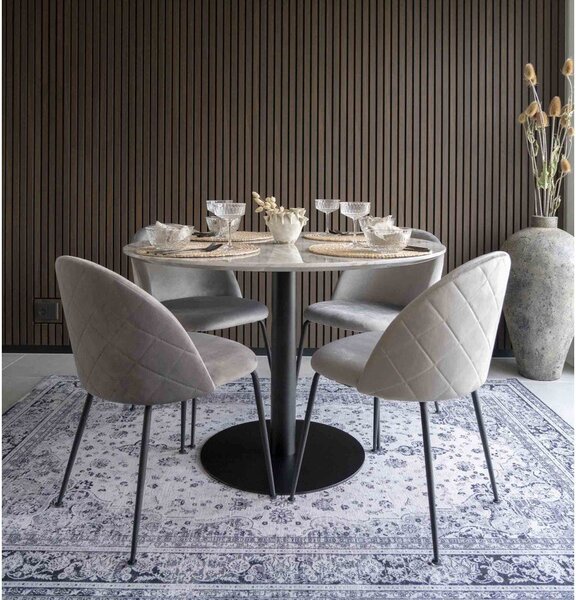 Set di 2 sedie da pranzo in velluto grigio chiaro Geneve - House Nordic