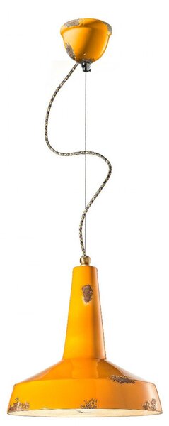Lampadario rustico ferroluce retrò vintage c1417 e27 led ceramica sospensione - Retrò