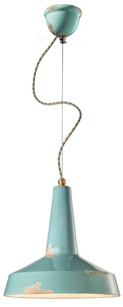 Lampadario rustico ferroluce retrò vintage c1417 e27 led ceramica sospensione - Retrò