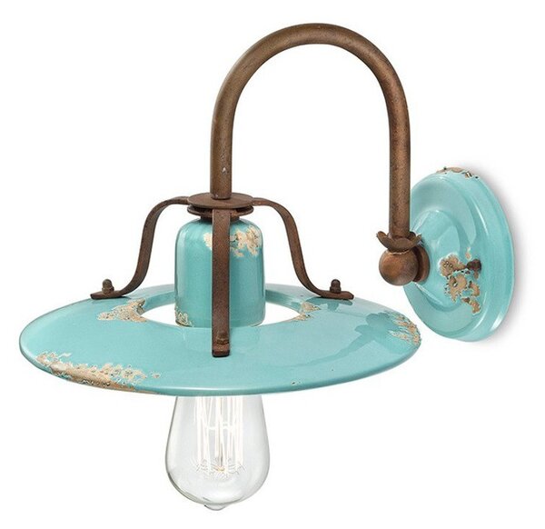 Applique rustica ferroluce retrò country c1440 e27 led ceramica lampada parete - Retrò
