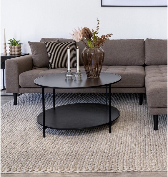 Tavolino rotondo nero con piano nero ø 80 cm Vita - House Nordic