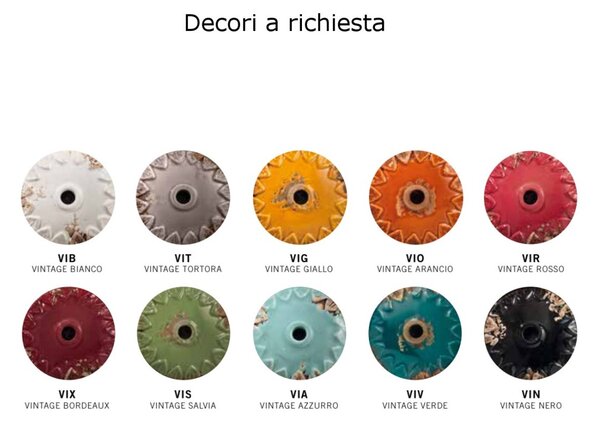 Plafoniera rustica ferroluce retrò country c1444 e27 led ceramica lampada soffitto - Retrò