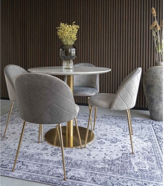 Tavolo da pranzo rotondo con piano in marmo ø 90 cm Bolzano - House Nordic