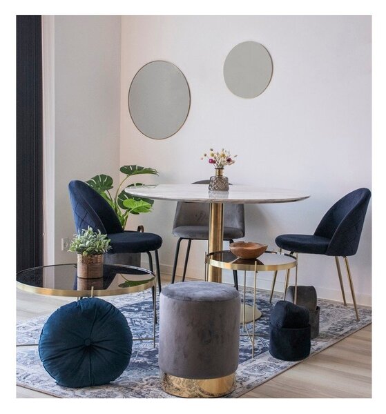 Tavolo da pranzo rotondo con piano in marmo ø 110 cm Bolzano - House Nordic