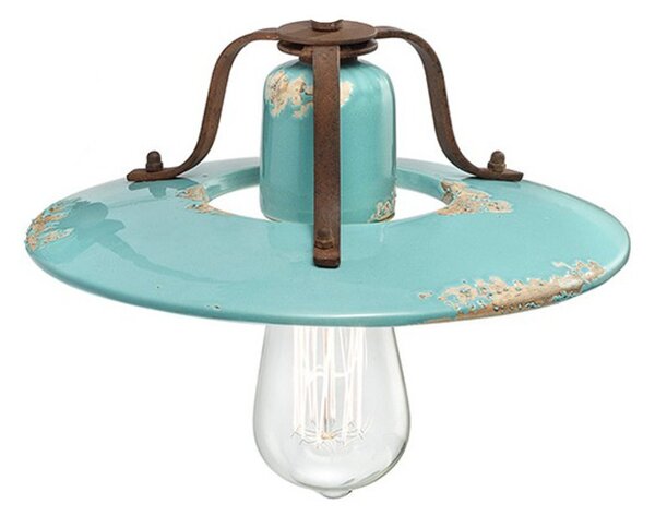 Lampadario rustico ferroluce retrò country c1441 e27 led ceramica sospensione - Retrò
