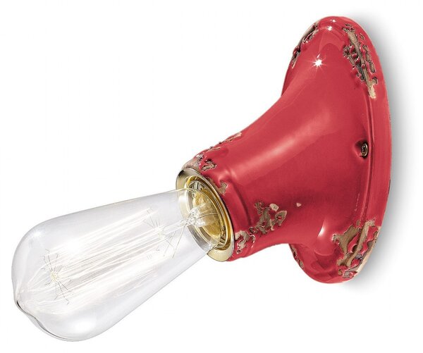 Applique rustica ferroluce retrò vintage c115 e27 led ceramica lampada parete - Retrò