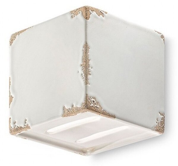 Applique rustico ferroluce retrò vintage c1419 g9 led ceramica lampada parete - Retrò