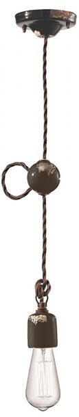 Lampadario rustico ferroluce retrò vintage c660-1 e27 led ceramica sospensione - Retrò