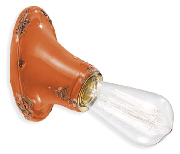 Applique rustica ferroluce retrò vintage c115 e27 led ceramica lampada parete - Retrò