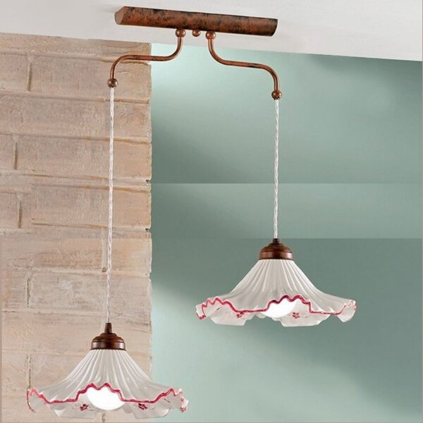 Lampadario classico due p illuminazione anna s2m e27 led ceramica sospensione - Due P Illuminazione