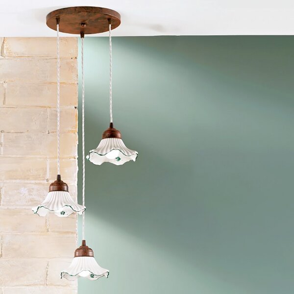 Lampadario classico due p illuminazione anna s3 e27 led ceramica sospensione - Due P Illuminazione