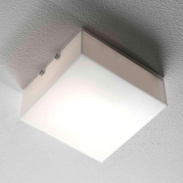 Plafoniera illuminando cubic pl20 e27 led lampada soffitto parete moderna vetro bianco interno - Illuminando