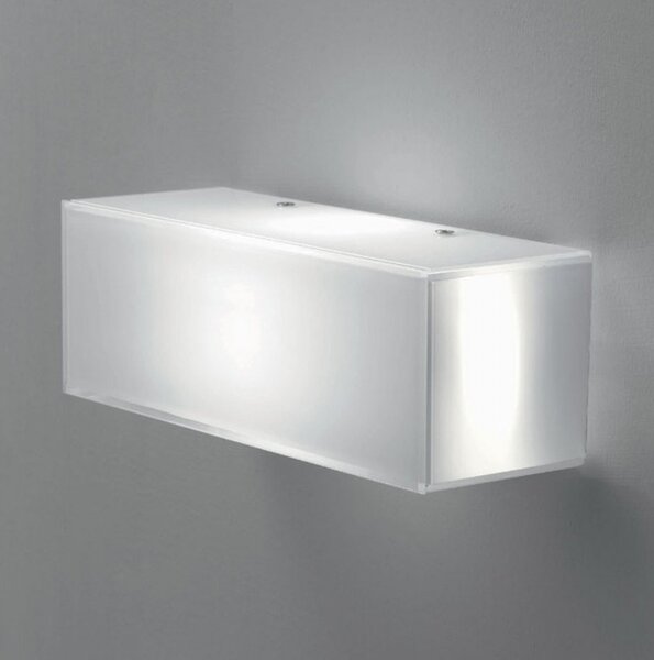 Applique illuminando cubic 1 e27 23cm led lampada parete soffitto moderna vetro bianco interno - Illuminando