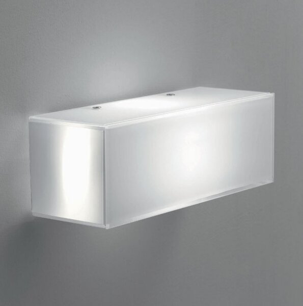 Applique illuminando cubic 1 e27 23cm led lampada parete soffitto moderna vetro bianco interno - Illuminando