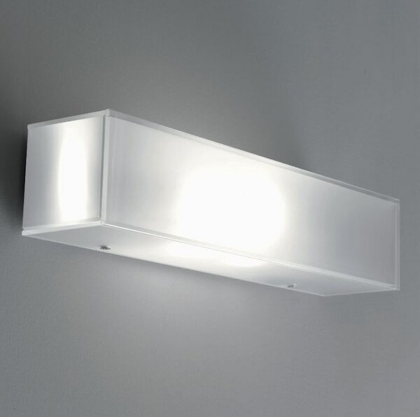 Applique illuminando cubic 2 e27 36cm led lampada parete soffitto moderna vetro bianco interno - Illuminando