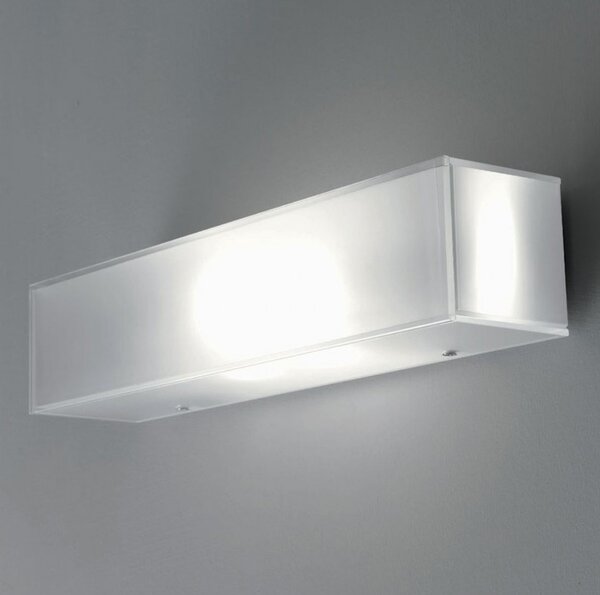 Applique illuminando cubic 2 e27 36cm led lampada parete soffitto moderna vetro bianco interno - Illuminando