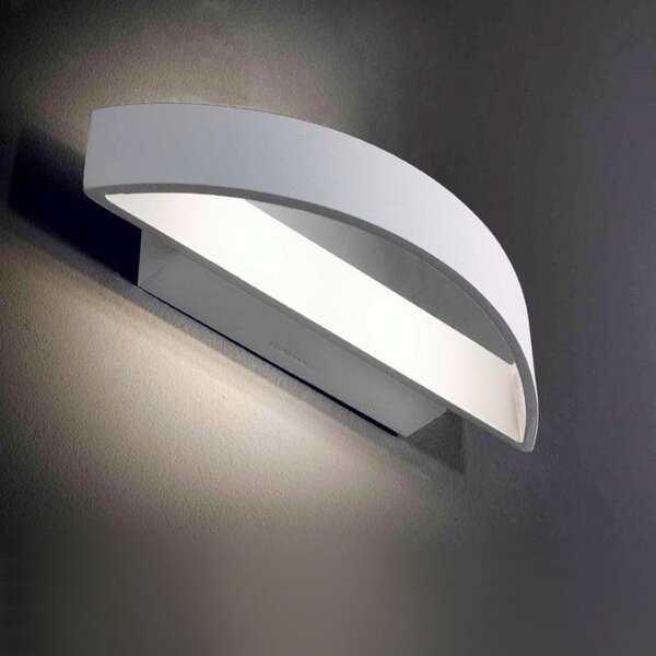 Applique illuminando cleo p 12w led 1020lm 3000°k lampada parete biemissione moderna alluminio bianco interno - Illuminando