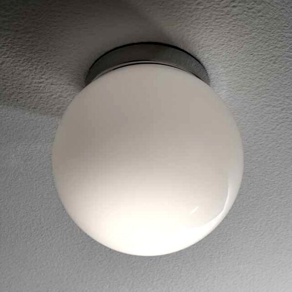 Plafoniera illuminando sfera pl p 15cm g9 led lampada soffitto moderna vetro bianco latte lucido interno - Illuminando