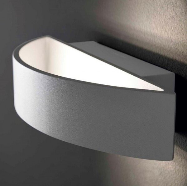Applique illuminando cleo p 12w led 1020lm 3000°k lampada parete biemissione moderna alluminio bianco interno - Illuminando