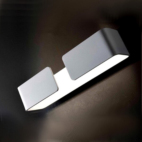 Applique illuminando sipario g 12w led 1140lm 2700°k lampada parete moderna biemissione alluminio bianco interno - Illuminando