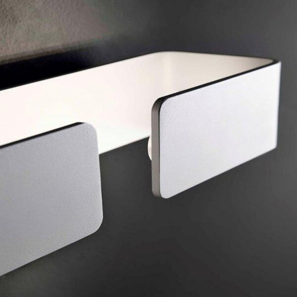 Applique illuminando sipario p 6w led 570lm 2700°k lampada parete moderna biemissione alluminio bianco interno - Illuminando