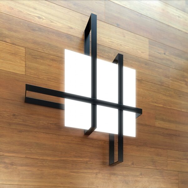 Plafoniera moderna top light cross 1106 70 e27 led metallo vetro lampada soffitto - Top Light