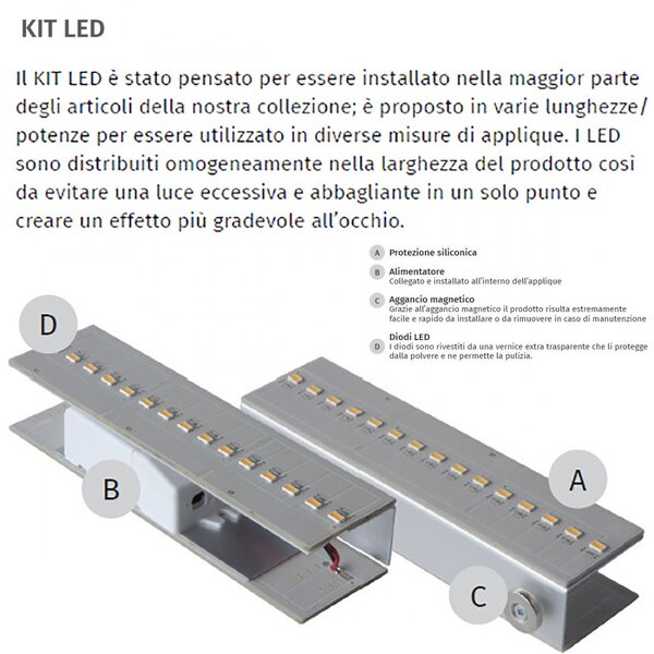 Applique gesso belfiore 9010 baize 2423b.3045 led lampada parete - Belfiore - 9010