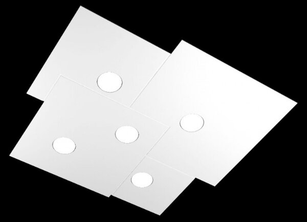 Plafoniera moderna top light plate 1129 pl5 gx53 led metallo lampada soffitto - Top Light