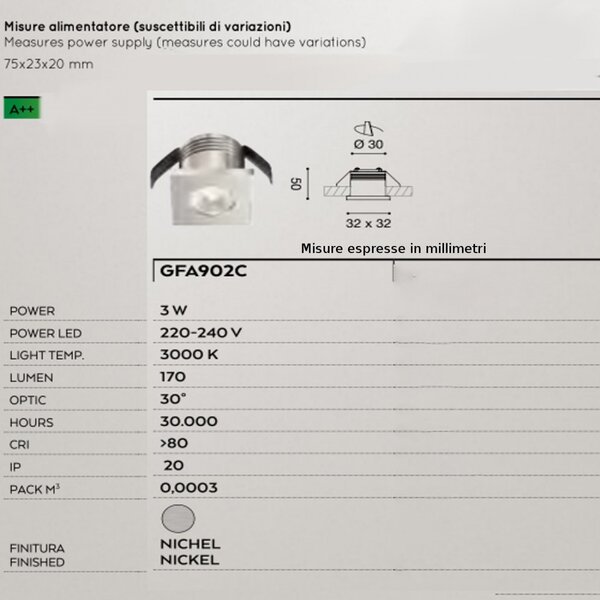 Faretto incasso alluminio gea led glam gfa902c led spot moderno - Gea Led