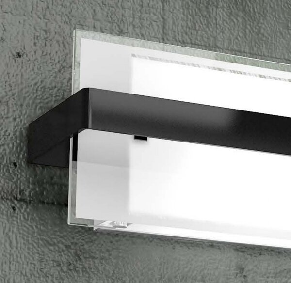 Applique moderno top light cross 1106 ap e27 led vetro metallo lampada parete - Top Light