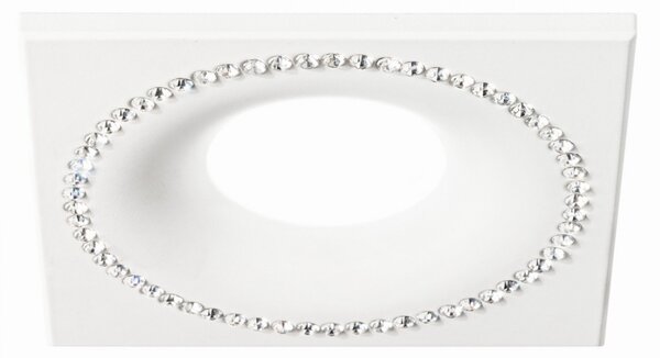 Faretto incasso alluminio gea led coralie 1 gfa191 led spot strass bianco opaco quadrato interno gu10 ip20 - Gea Led