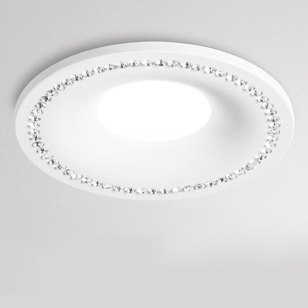 Faretto incasso alluminio gea led coralie 1 gfa190 led spot strass bianco opaco tondo interno gu10 ip20 - Gea Led