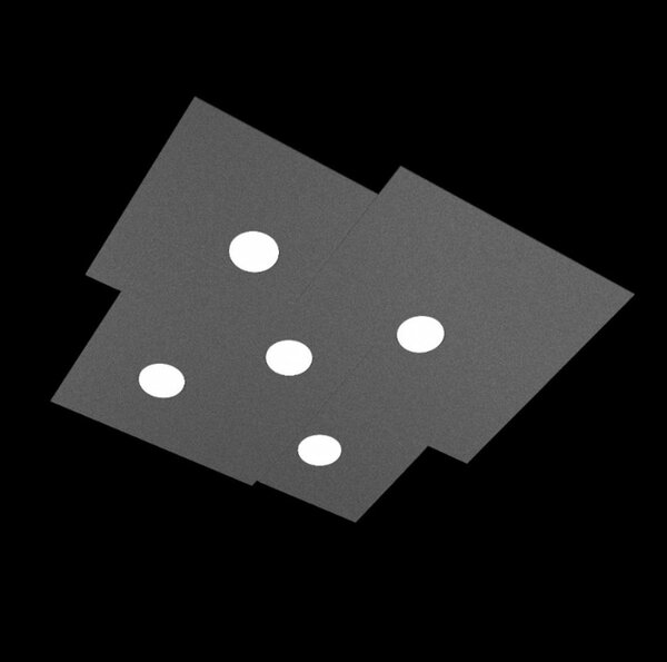 Plafoniera moderna top light plate 1129 pl5 gx53 led metallo lampada soffitto - Top Light