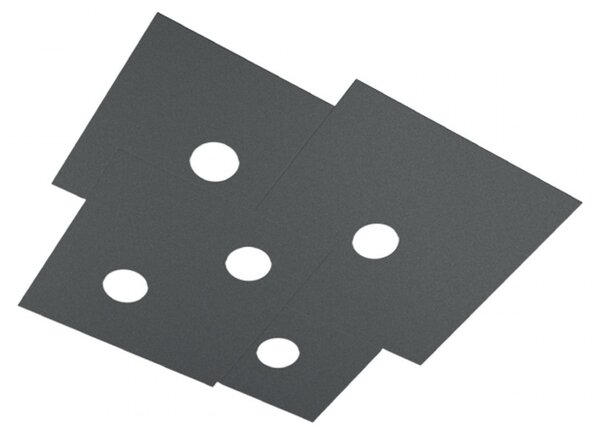 Plafoniera moderna top light plate 1129 pl5 gx53 led metallo lampada soffitto - Top Light