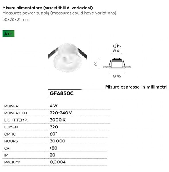 Faretto incasso alluminio vetro gea led gaia gfa850c led spot tondo - Gea Led