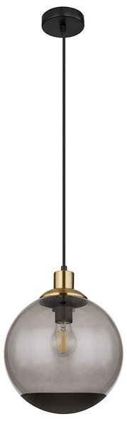 Lampada a sospensione, metallo, nero opaco, vetro, H 120 cm